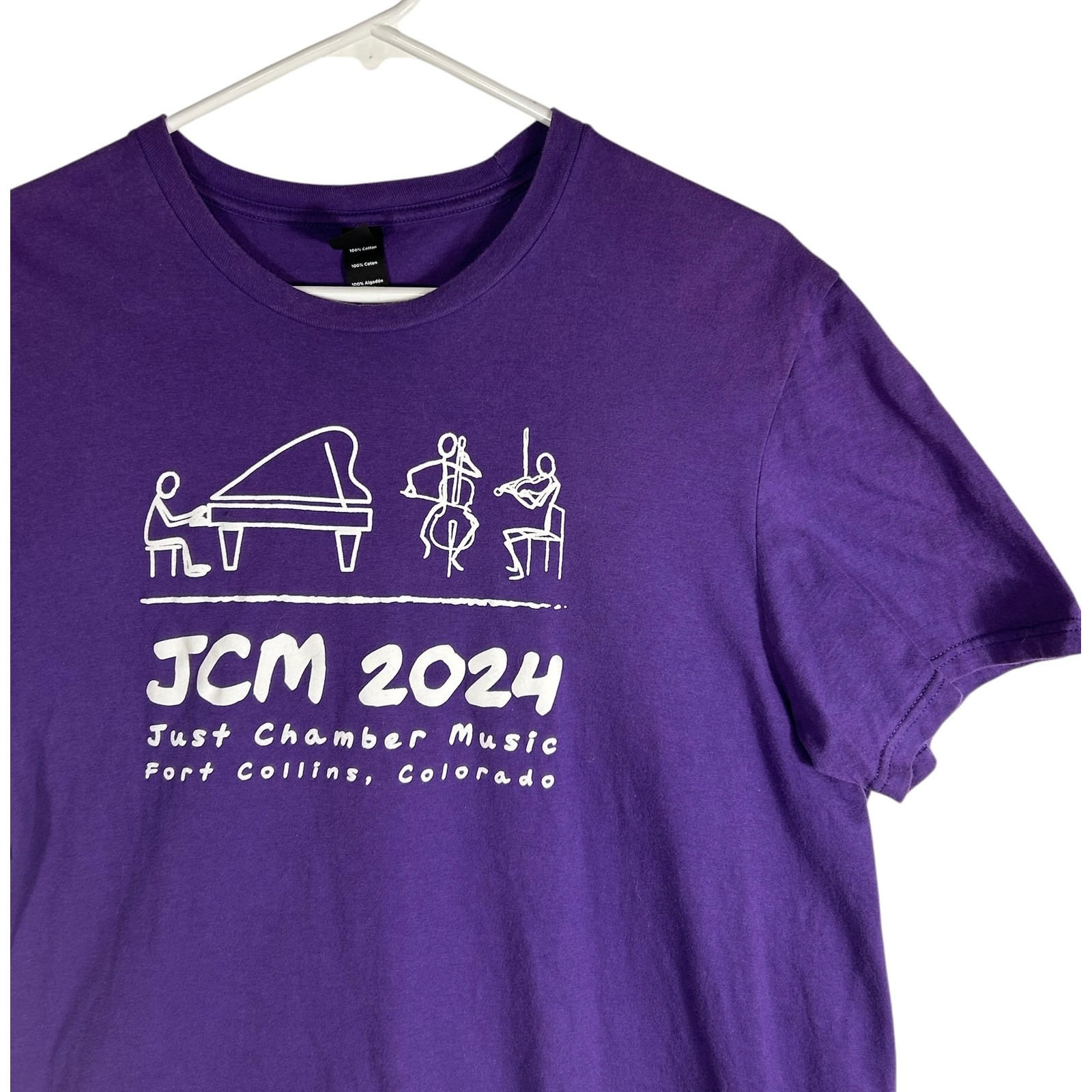 District Purple Just Chamber Music 2024 Fort Collins Colorado T-Shirt Large